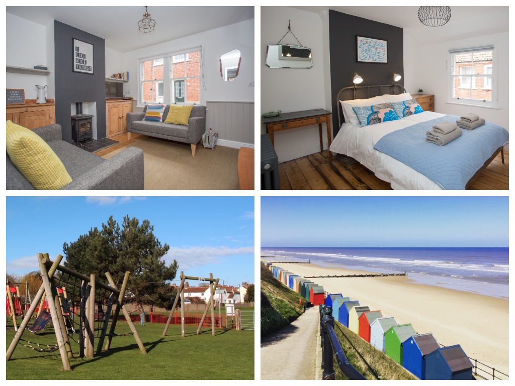 collage of images of stones throw cottage mundesley