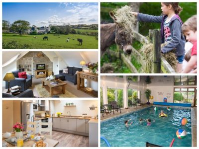 cottages friendly pool swimming farm cornwall collage child holidays countryside parent