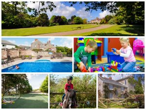 collage of images showing broomhill manor holidays