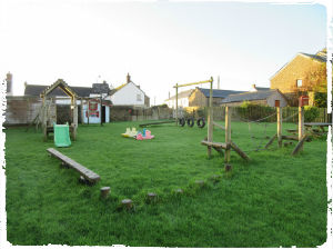 The outdoor play area at Court Farm