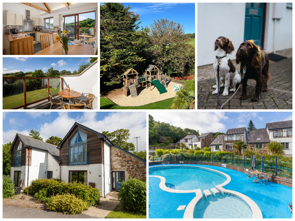 collage of images showing child and family friendly holidays at the park cornwall
