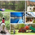 collage of photos showing bosinver farm cottages cornwall