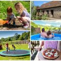 collage of images showing child and family friendly devon holidays at smallicombe