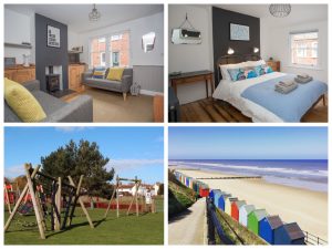 collage of images of stones throw cottage mundesley