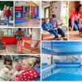 collage of images showing child and family friendly holidays at bosinver, cornwall