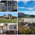 collage of images showing child and family friendly cornwall holidays at pentire