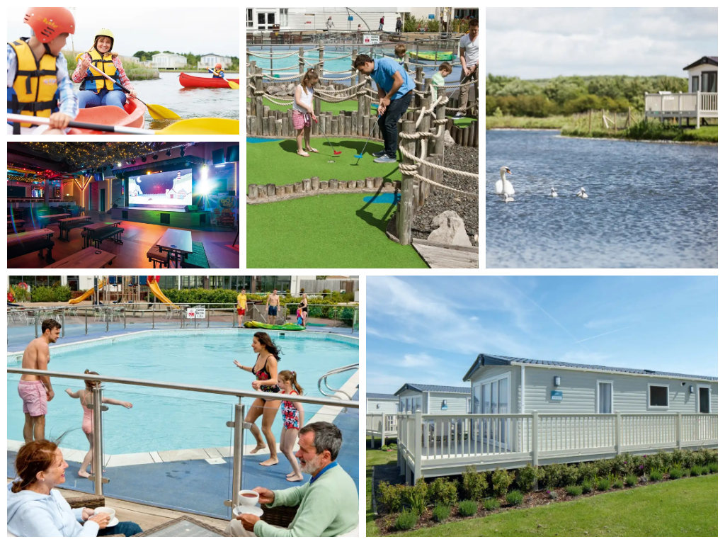 collage of images showing lakeland leisure park