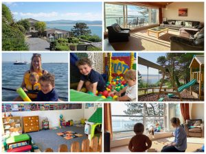 collage of images showing child and family friendly holidays at aberdovey hillside village