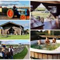 collage of images showing child and family friendly glamping holidays at balnab farm scotland