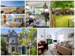 collage of images showing child and family friendly holidays at hillcote cornwall