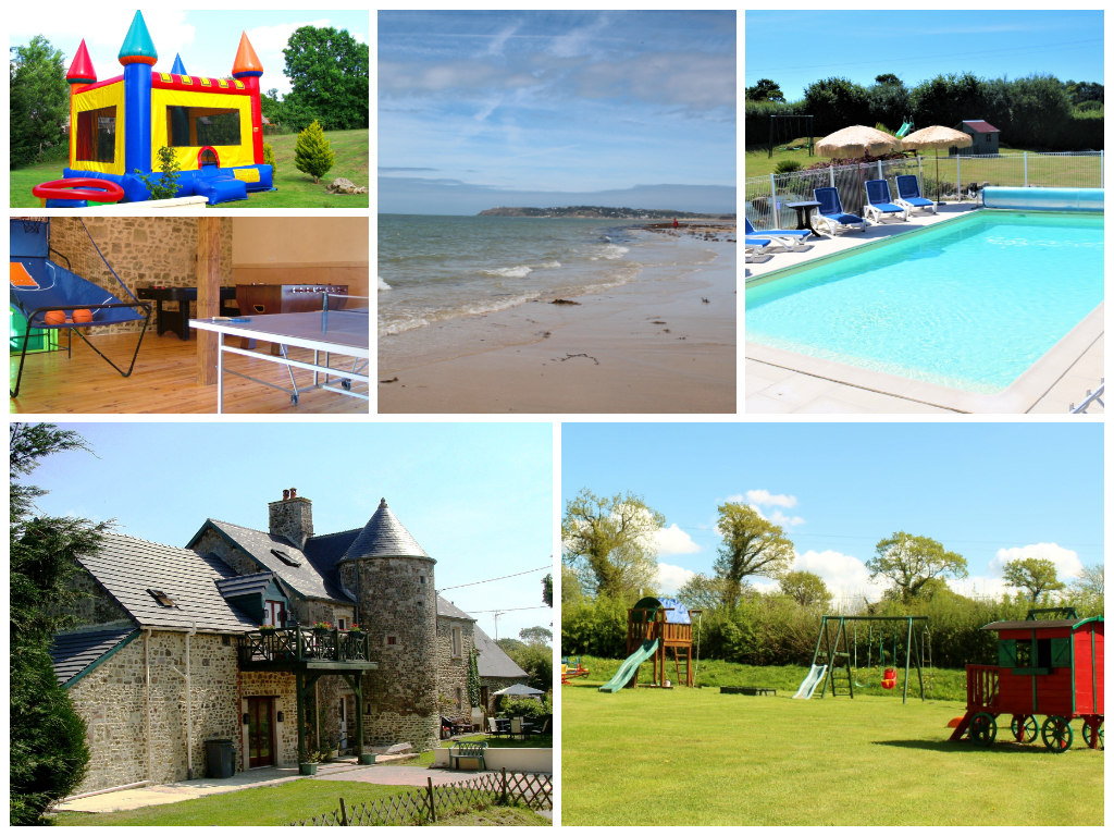 collage of images showing child and family friendly holidays at la mare chappey france