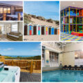 collage of images showing child and family friendly holidays at north devon resort